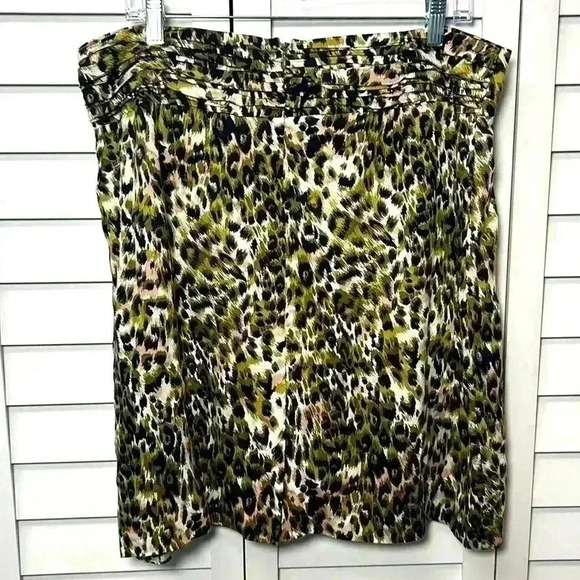 Antonio Melani Leopard Print Faux Wrap Skirt Size 14 - Picture 8 of 11